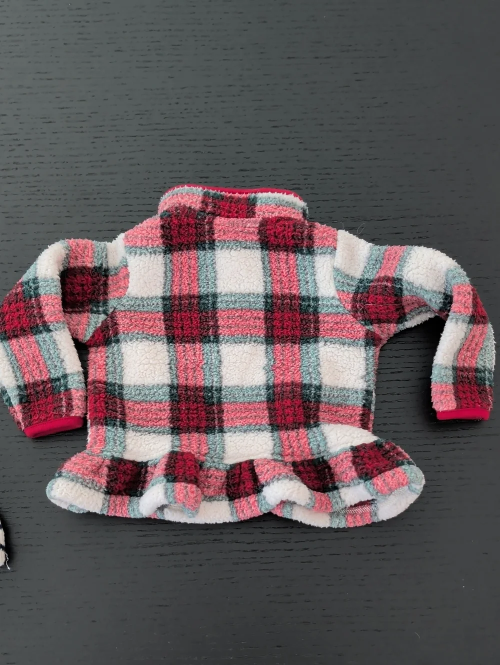 Lot 2 Girl 12 -18 Months Old Navy Hooded Knit Pull On Sweater Plaid Fleece Red